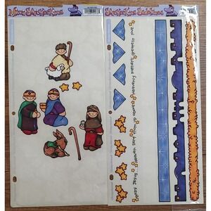 Stickopotamus Born this Day Nativity Manger Wise Men Photo Safe Stickers S64